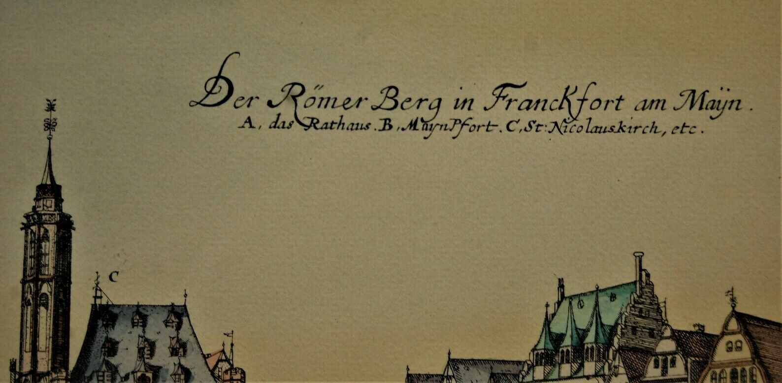 photo for sale Der Römer Berg In Frackfort Am Mayn , Engraving