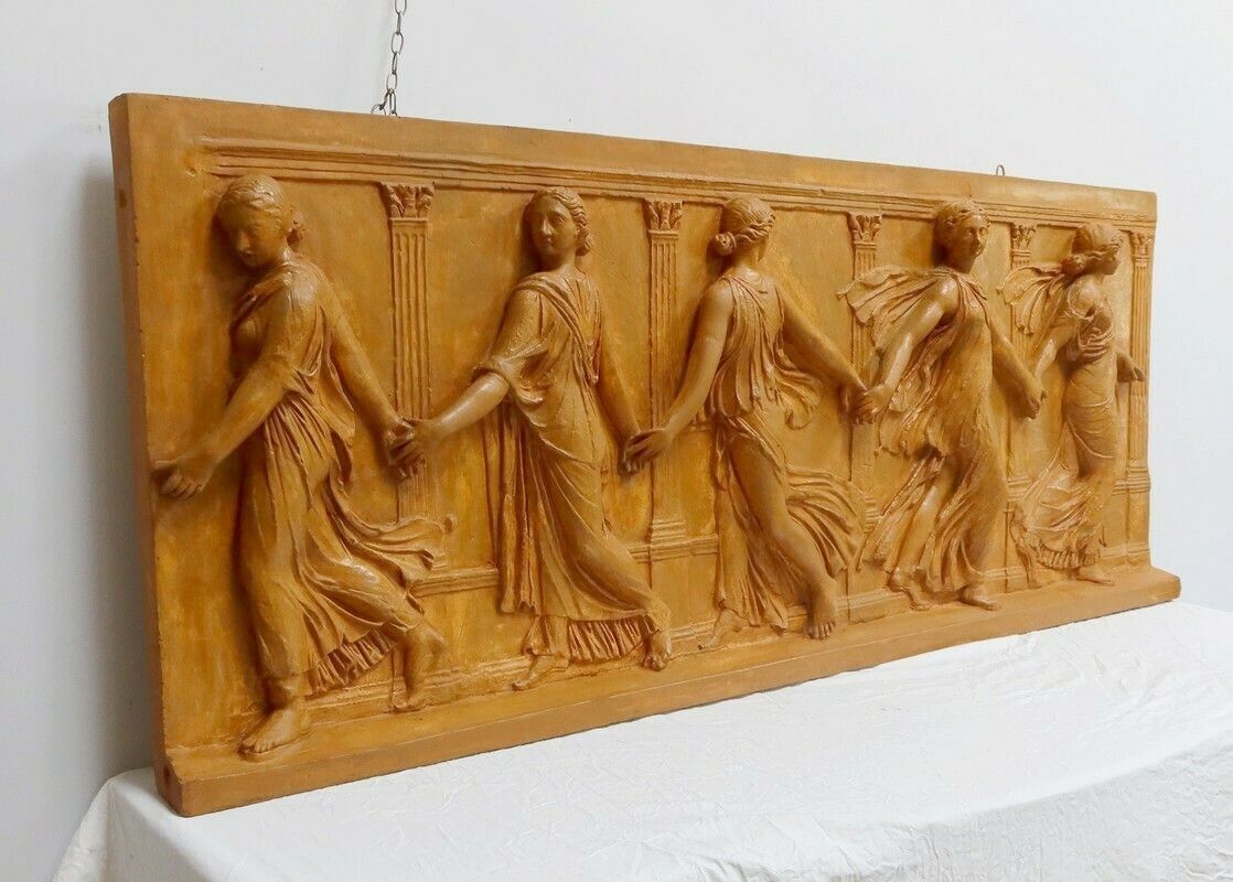 High Relief Plaster Sculpture, “Dancers Of Borghese” – 19th Century