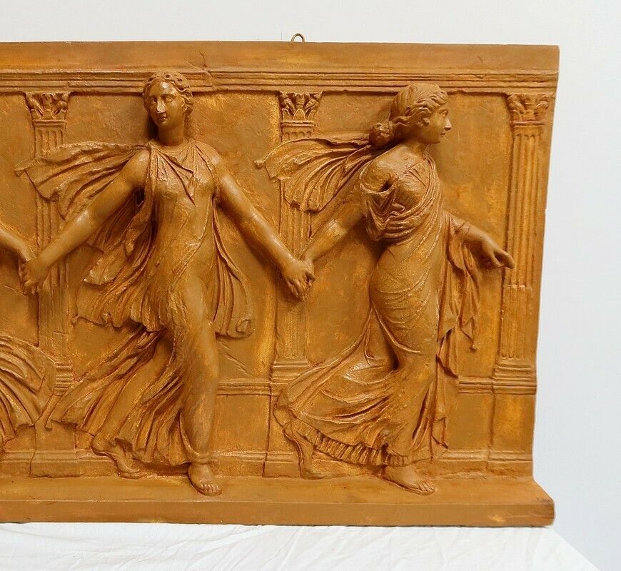 High Relief Plaster Sculpture, “Dancers Of Borghese” – 19th Century photo 2537.6209673099997