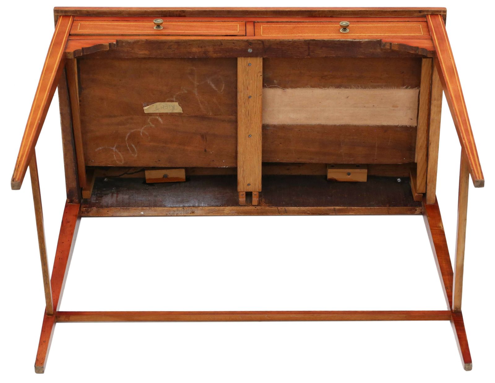 Antique Quality Georgian Revival Mahogany Writing Side Dressing Table Desk C1905 photo vinterior