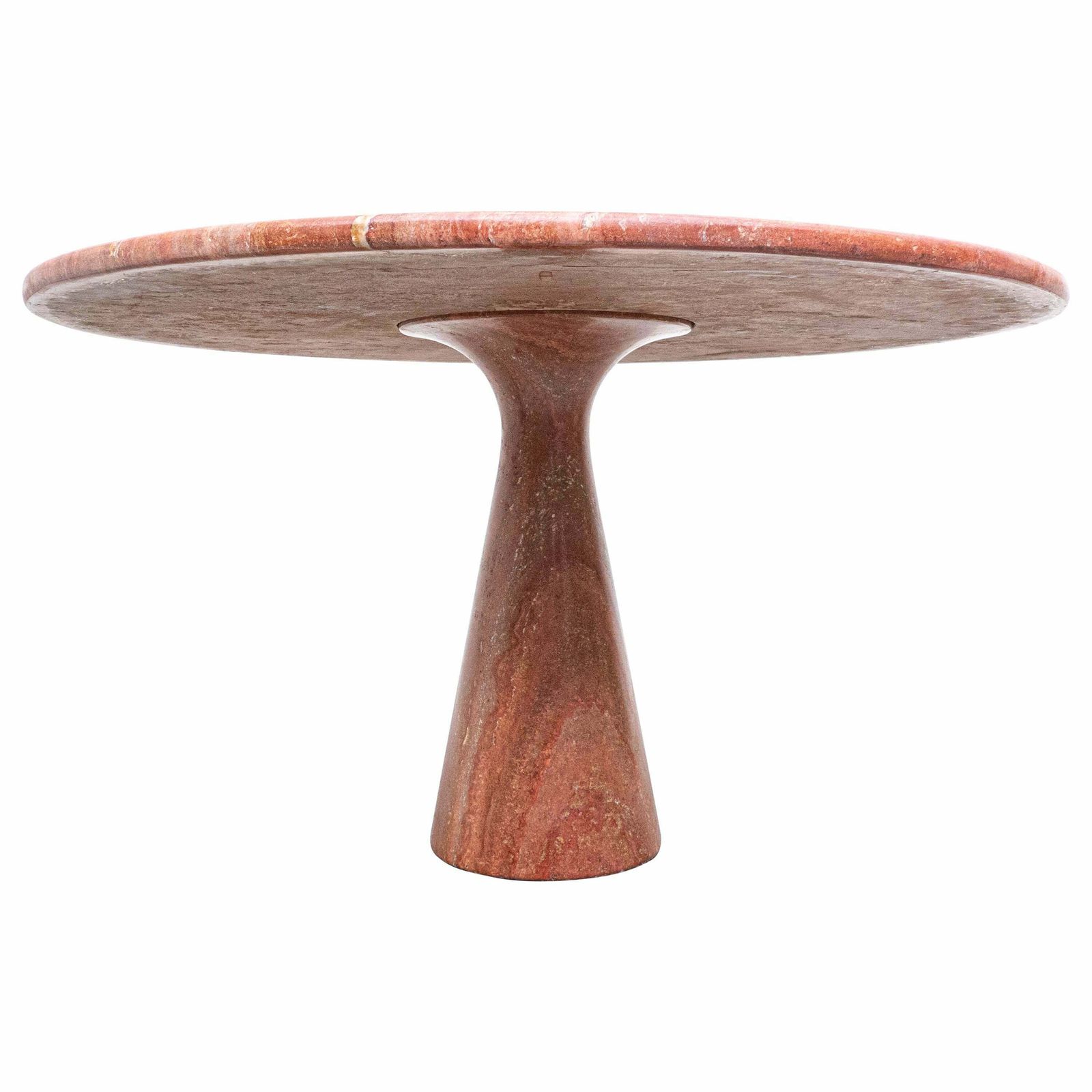 Mid Century Red Travertine Dining Table By Angelo Mangiarotti, Italy, 1970s photo furniture
