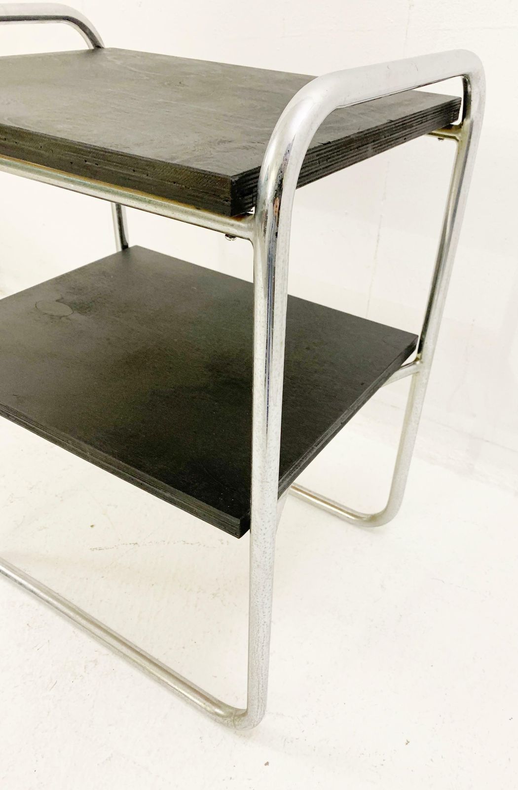 Modernist Small Wood And Tubular Steel Side Table, 1930s photo furniture