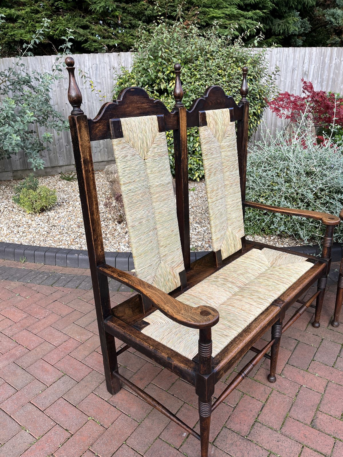 photo vintage Rare Pair Of William Birch Oak Settles C1895