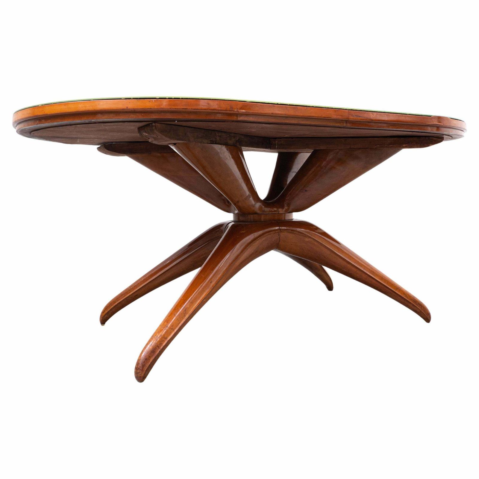 Mid Century Wooden Italian Dining Table Attributed To Guglielmo Ulrich, 1950s