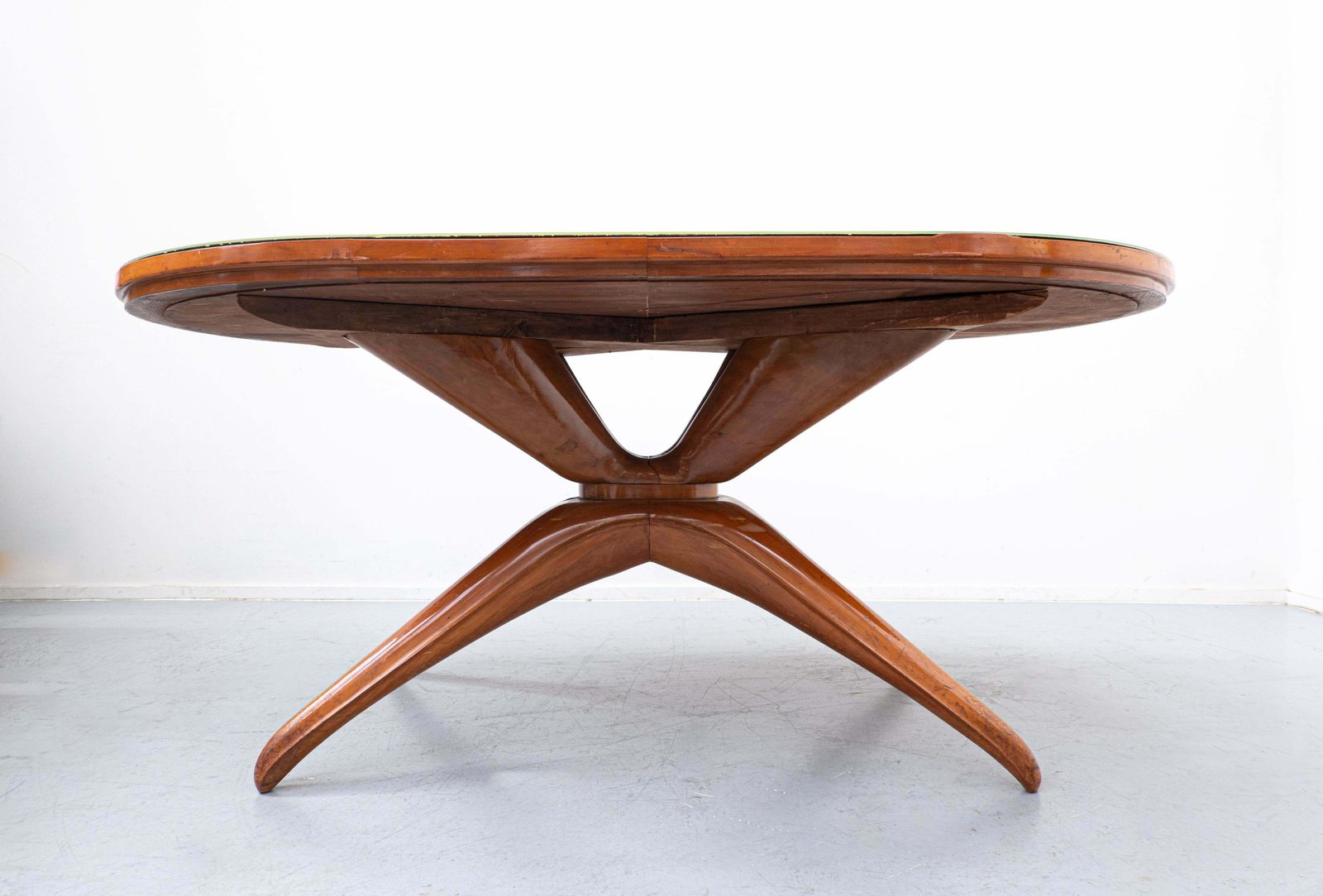 Mid Century Wooden Italian Dining Table Attributed To Guglielmo Ulrich, 1950s photo for sale