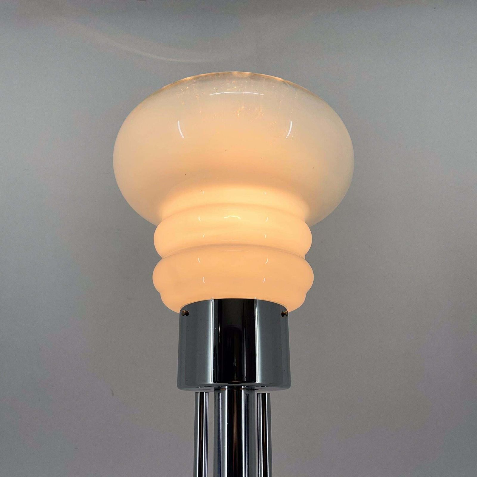 1099.0 Mid Century Chrome & Murano Glass Floor Lamp, Italy, 1970's photo