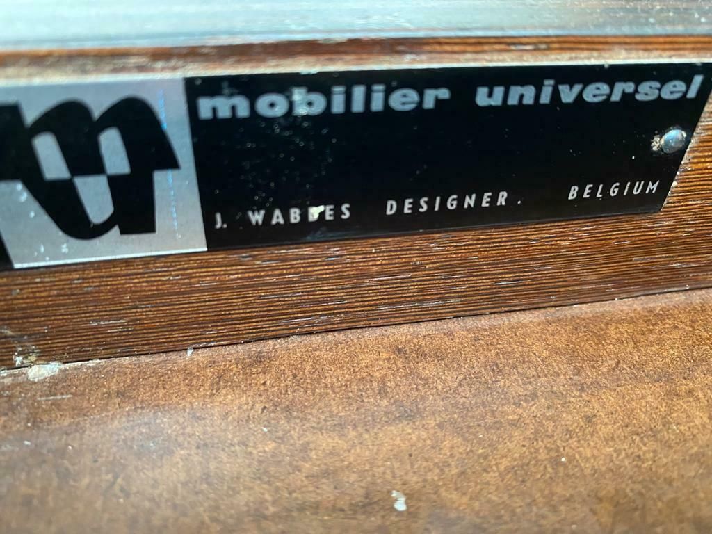 Desk By Jules Wabbes For Mobilier Universel, Belgium, 1960s photo vintage