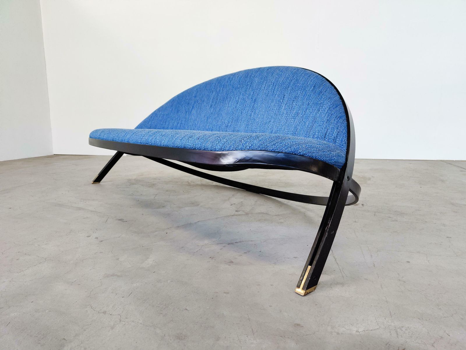 Mid Century Modern Blue ''Saturno'' Sofa By Gastone Rinaldi For Rima, Italy, 1957 photo for sale