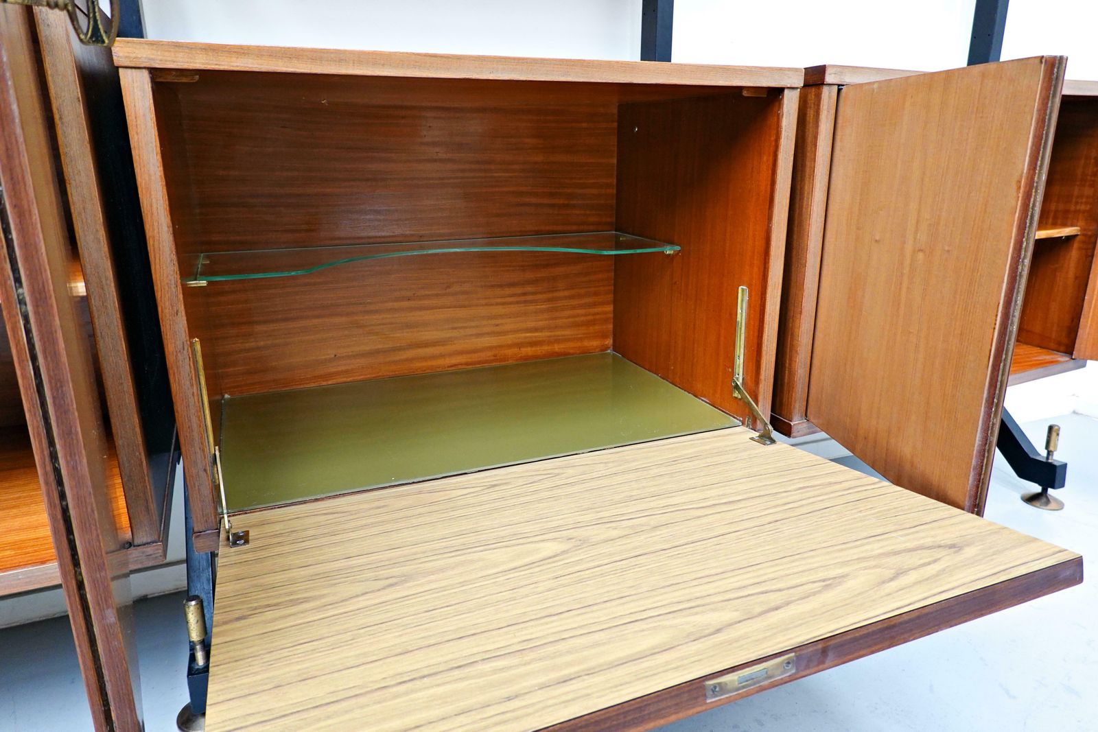 photo for sale Mid Century Modern Italian Teak Wall Unit By Ico Parisi, 1960s