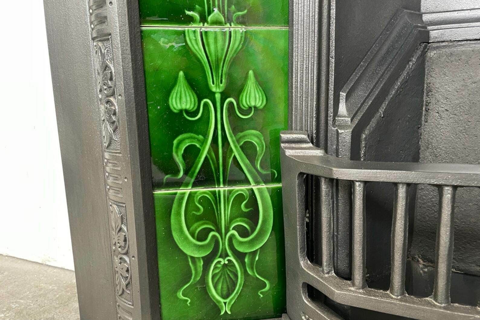 Set Of Antique Edwardian Art Nouveau Fireplace Tiles photo for sale