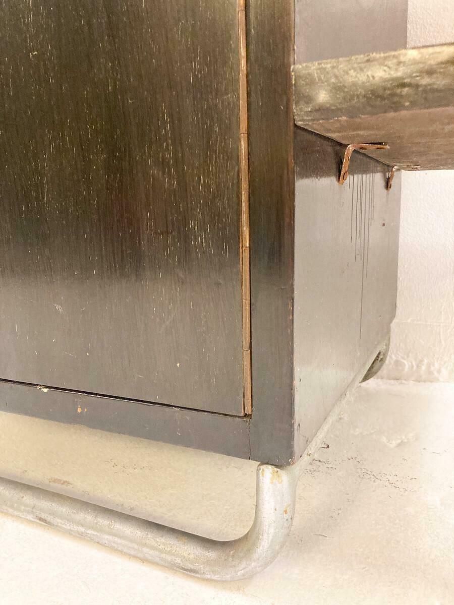 1433.0 Modernist Wall Unit, Wood And Tubular Metal, 1920s photo