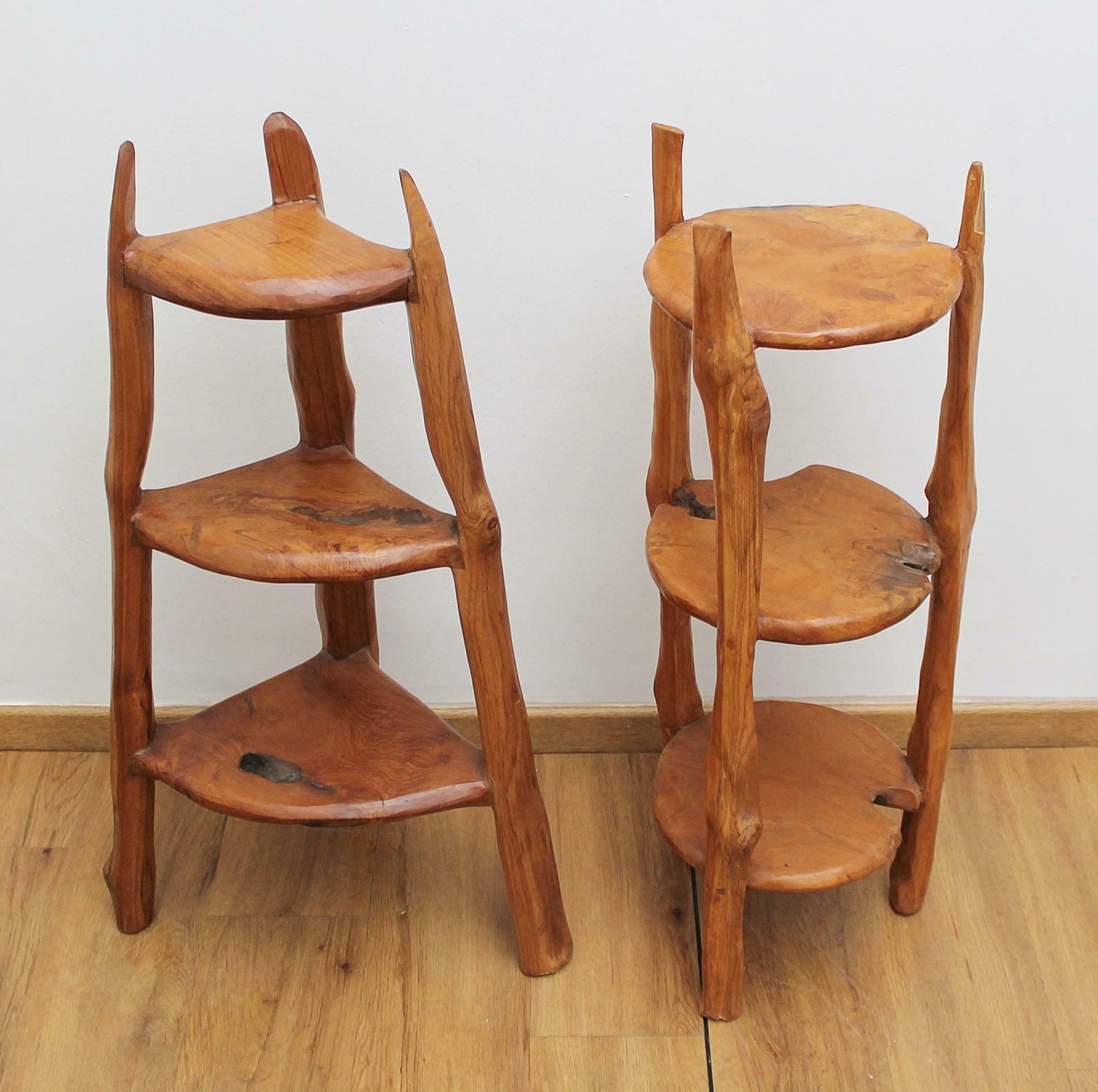 Pair Of Sculpted Wood Side Tables photo furniture