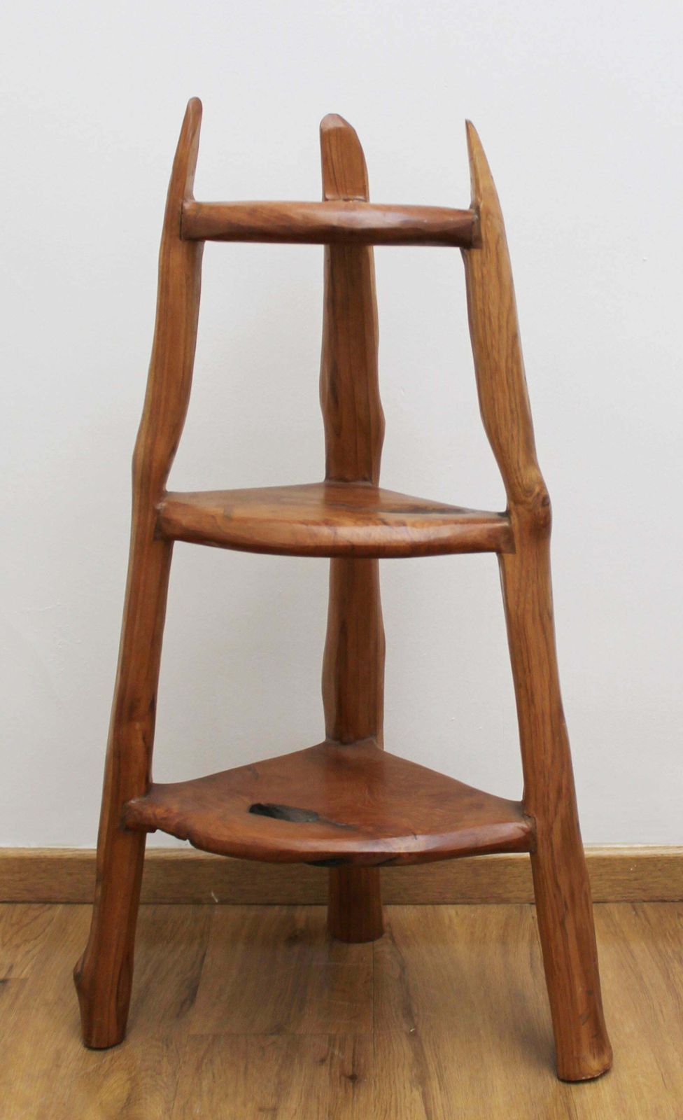 Pair Of Sculpted Wood Side Tables photo for sale