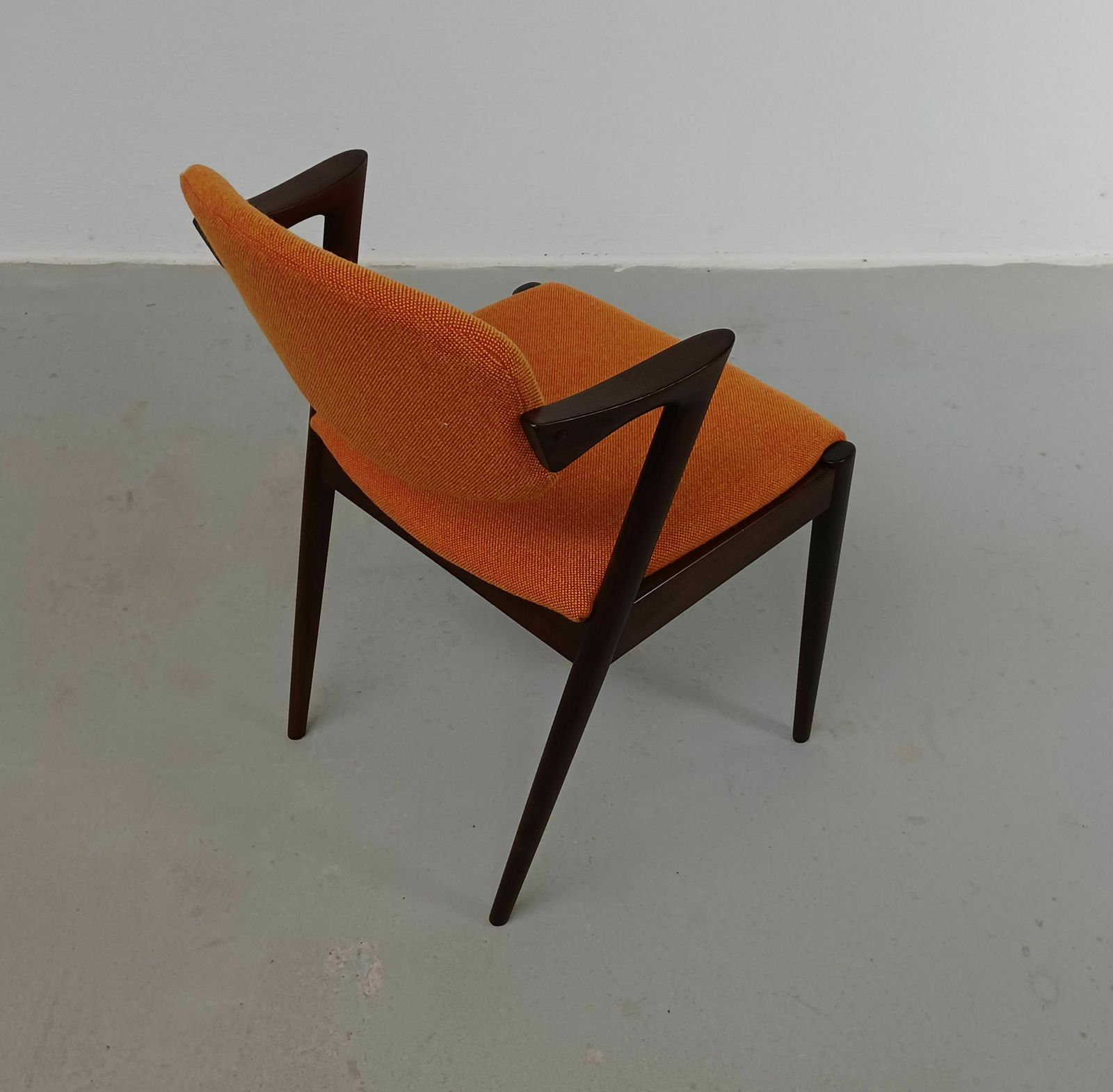 photo furniture Set Of Eight Restored Kai Kristiansen Rosewood Dining Chairs   Custom Upholstery 1960's