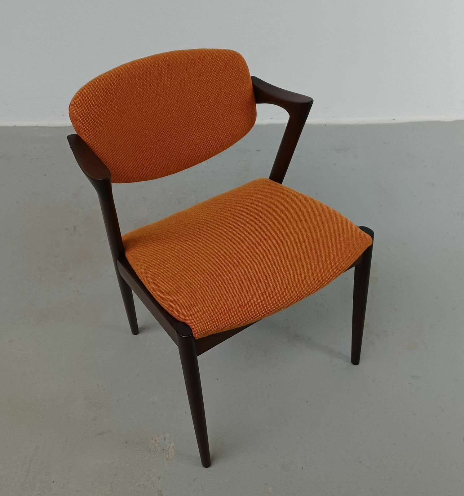 Furniture Set Of Eight Restored Kai Kristiansen Rosewood Dining Chairs   Custom Upholstery 1960's photo
