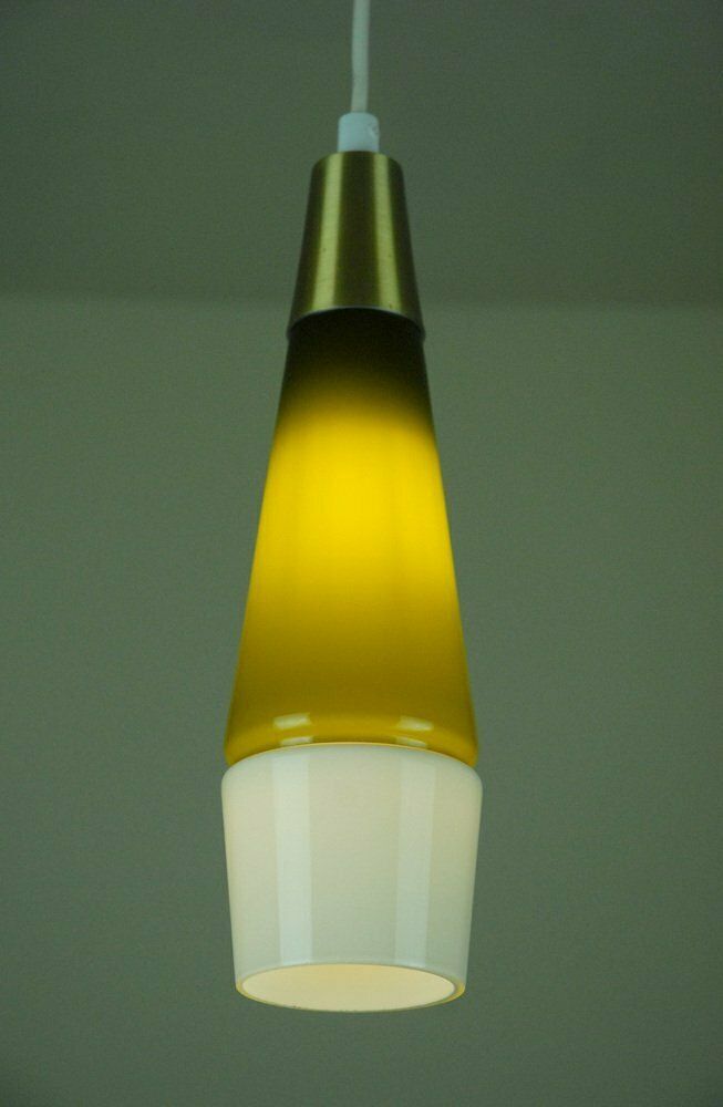 Glass Pendant Lamps By Bent Severin For Bent Nordsted Design / Fyens Glassworks, Denmark, 1961, Set Of 2 photo for sale