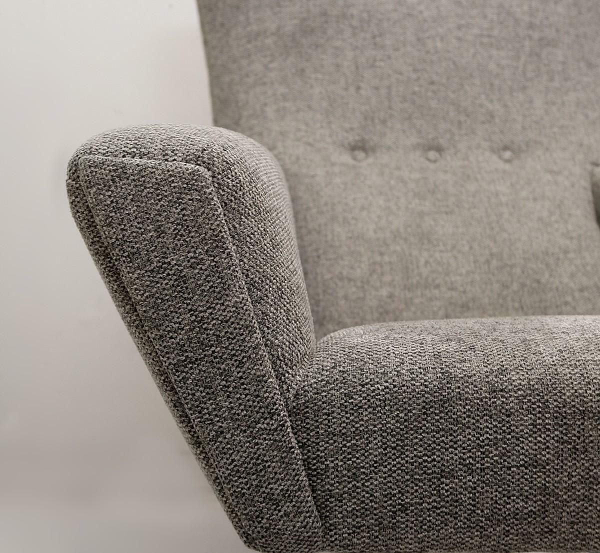Pair Of Italian Comfortable Armchairs With High Backs, New Upholstery photo vinterior