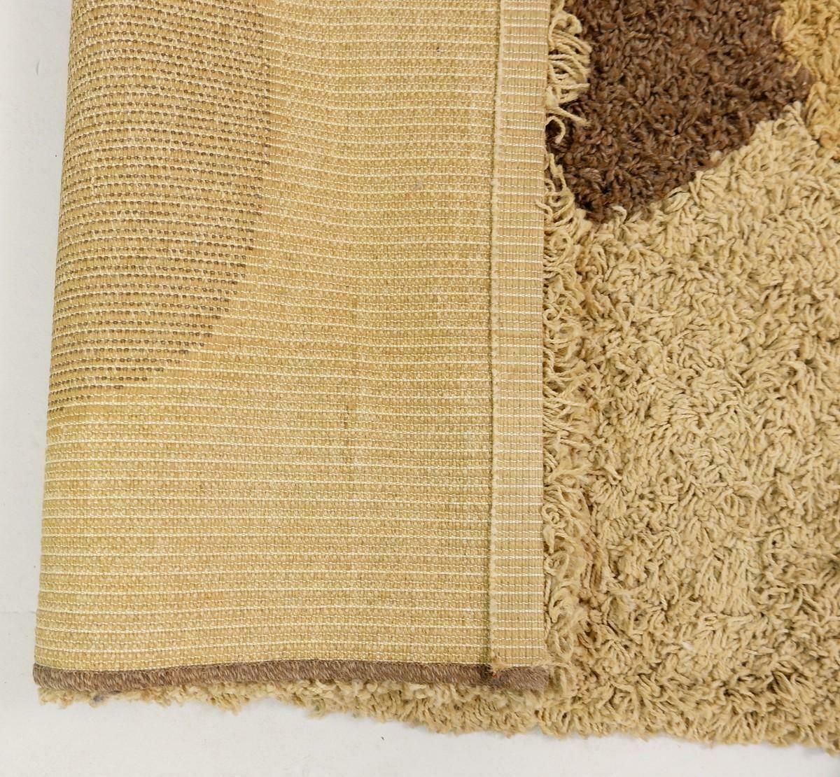 Mid Century Modern Brown And Beige Wool Rug, 1970s photo furniture
