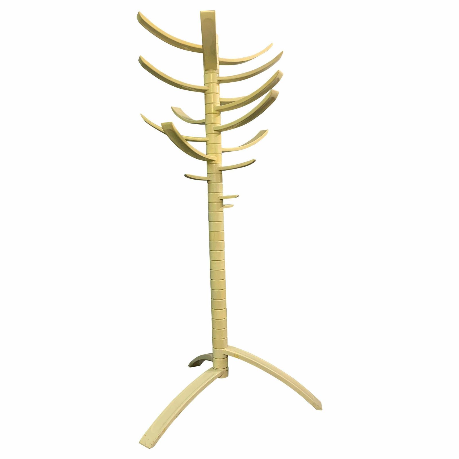 Sculptural White Lacquered Wood Coat Rack By Bruce Tippett Renna