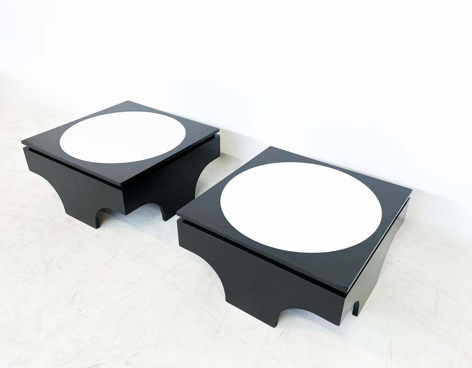Mid Century Modern Pair Of Side Tables Attributed To Emiel Veranneman, Belgium photo Furniture