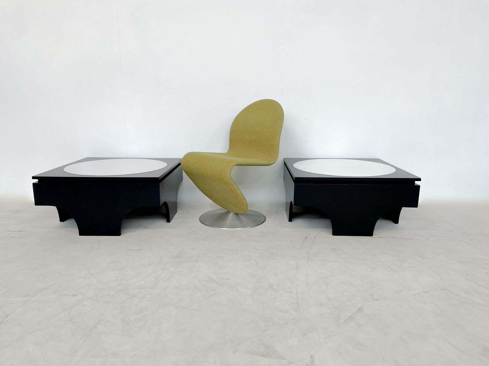 Mid Century Modern Pair Of Side Tables Attributed To Emiel Veranneman, Belgium photo buy
