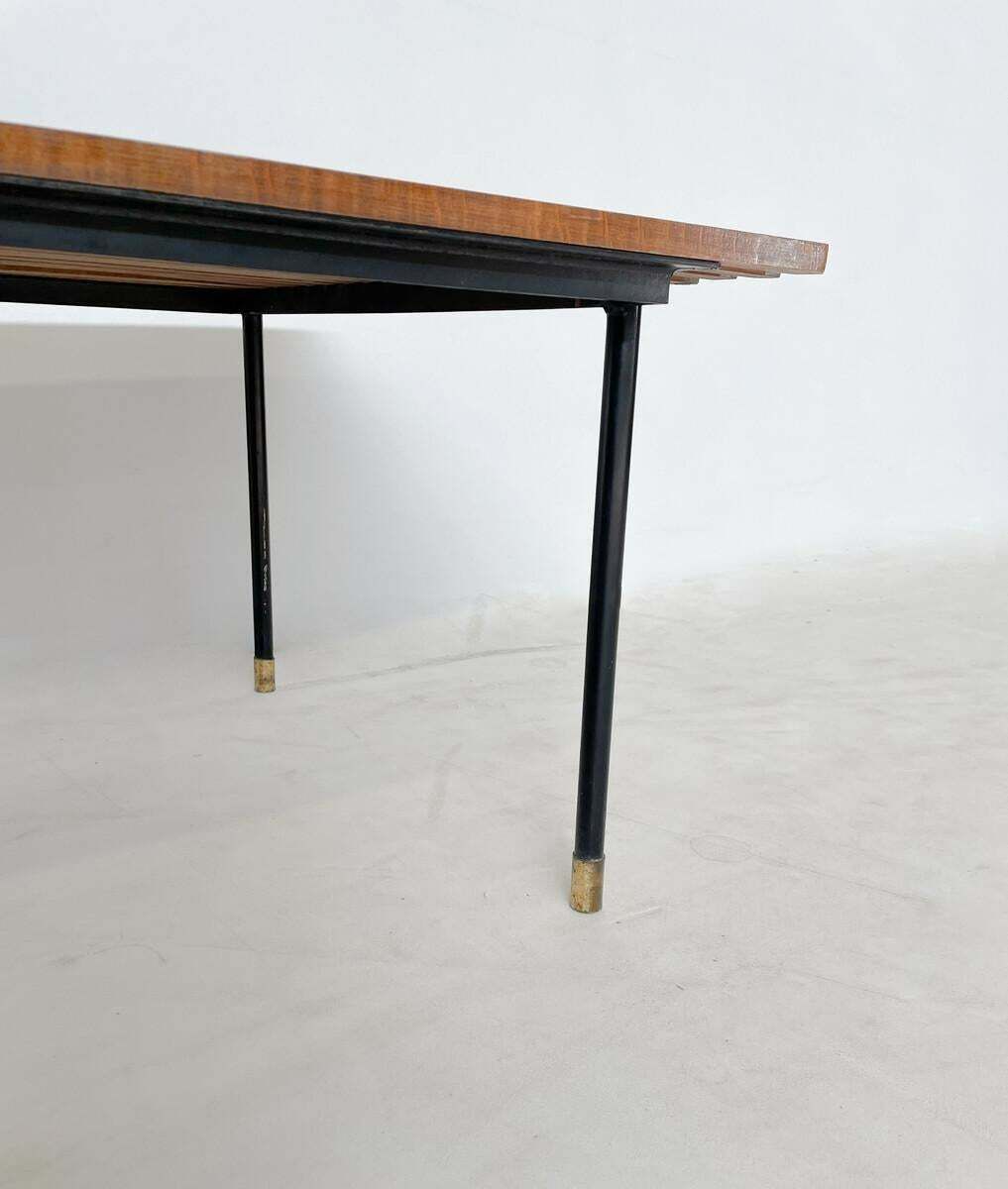 Mid Century Black Iron And Wood Coffee Table photo Furniture