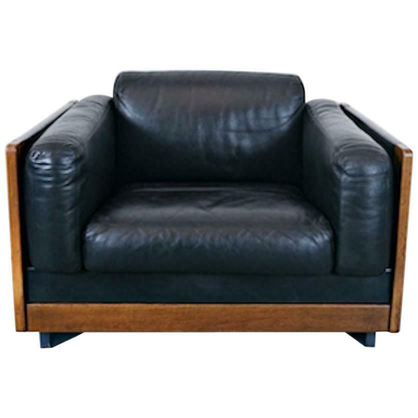 Armchair Model "920" By Afra & Tobia Scarpa For Cassina, Black Leather, 1960s