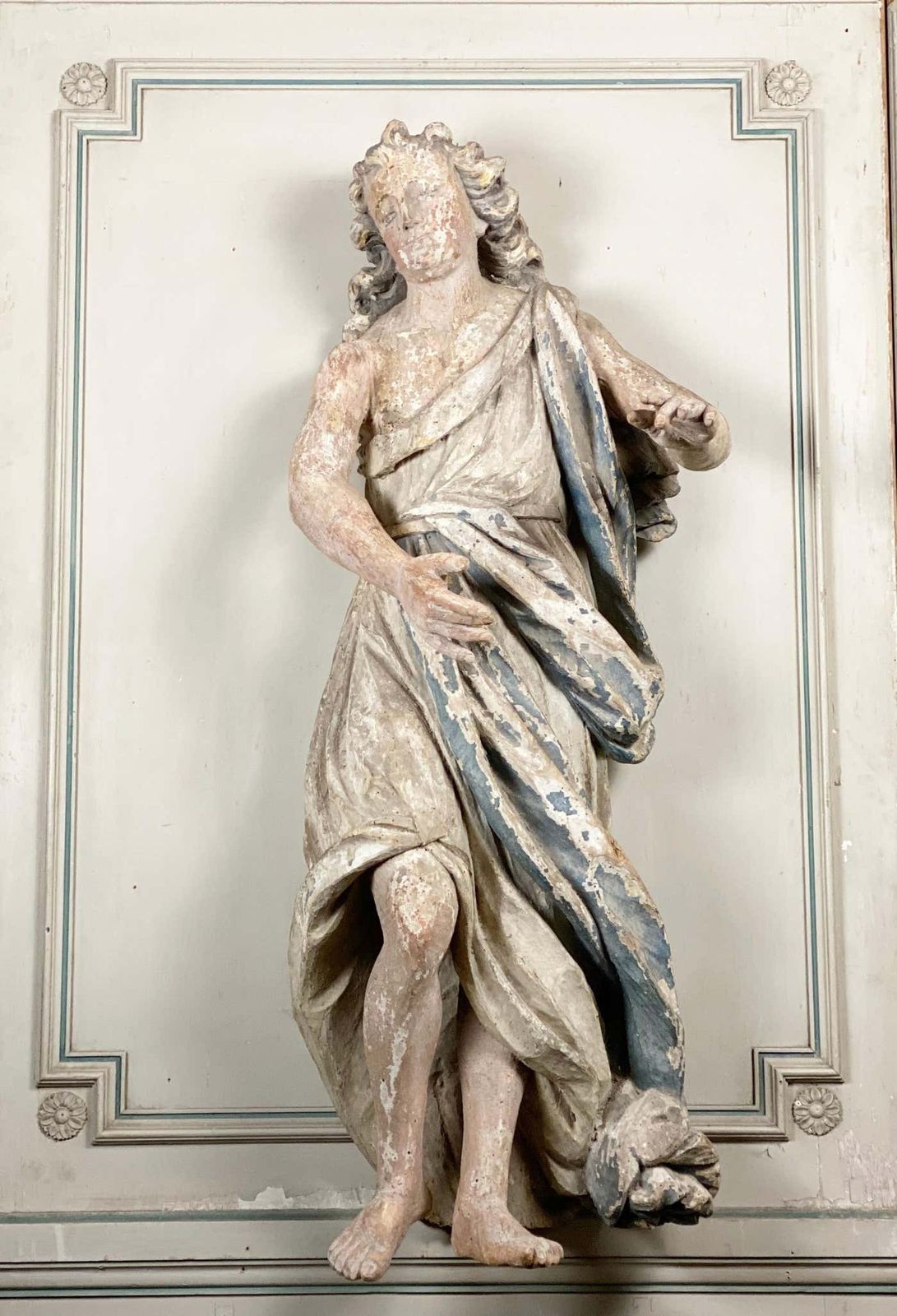 Pair Of Wood Angels Sculptures, France, 18th Century photo Art