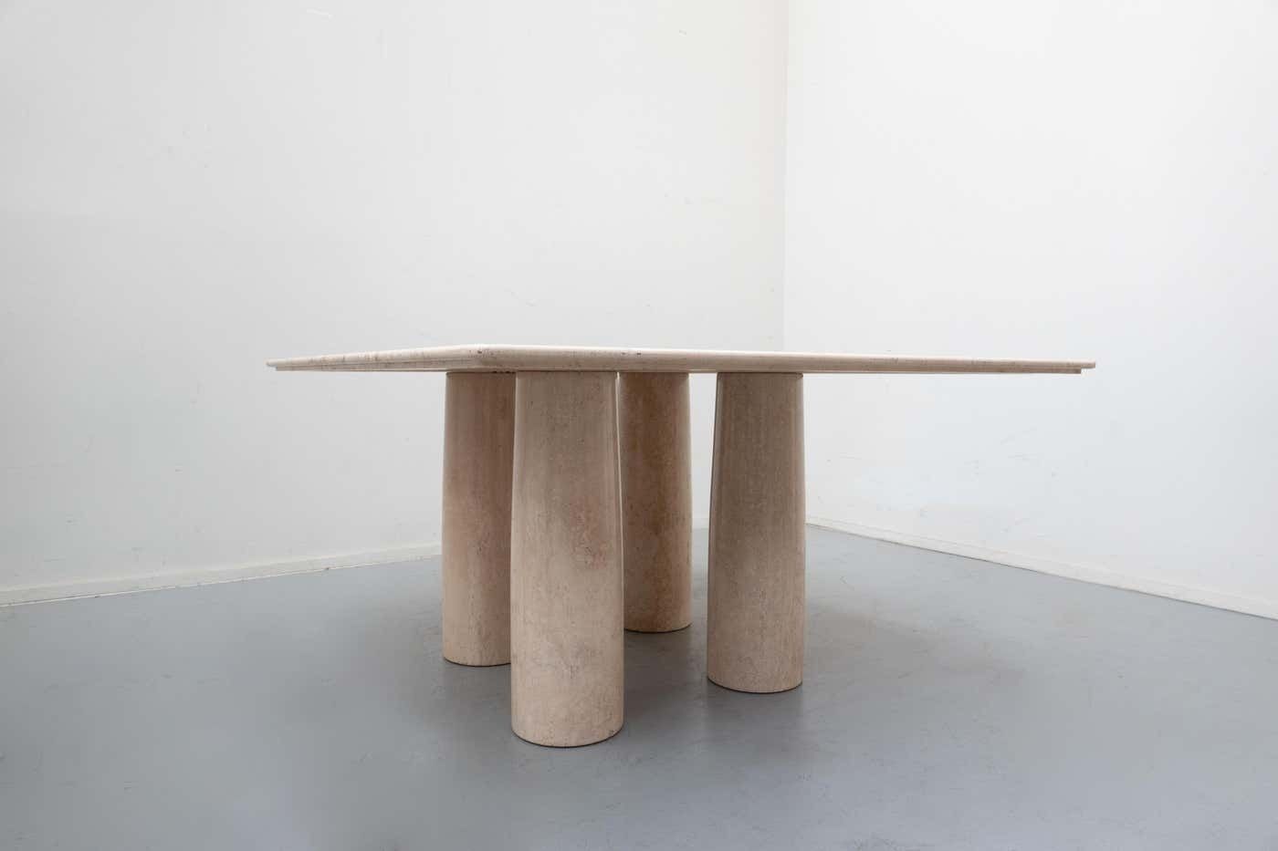 Travertine Dining Table Il Colonnato By Mario Bellini For Cassina, 1970s photo 14222.0