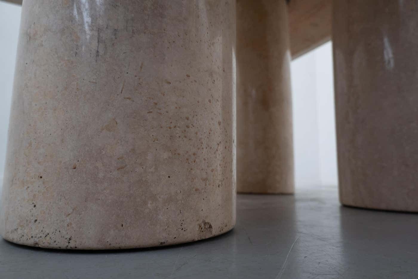 Travertine Dining Table Il Colonnato By Mario Bellini For Cassina, 1970s photo vinterior