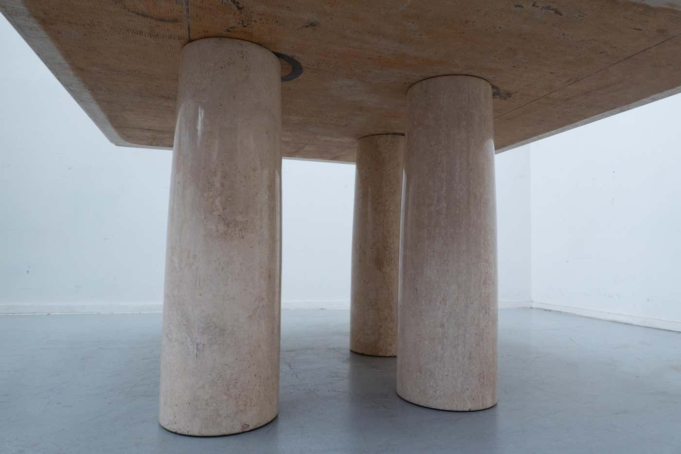 Travertine Dining Table Il Colonnato By Mario Bellini For Cassina, 1970s photo buy