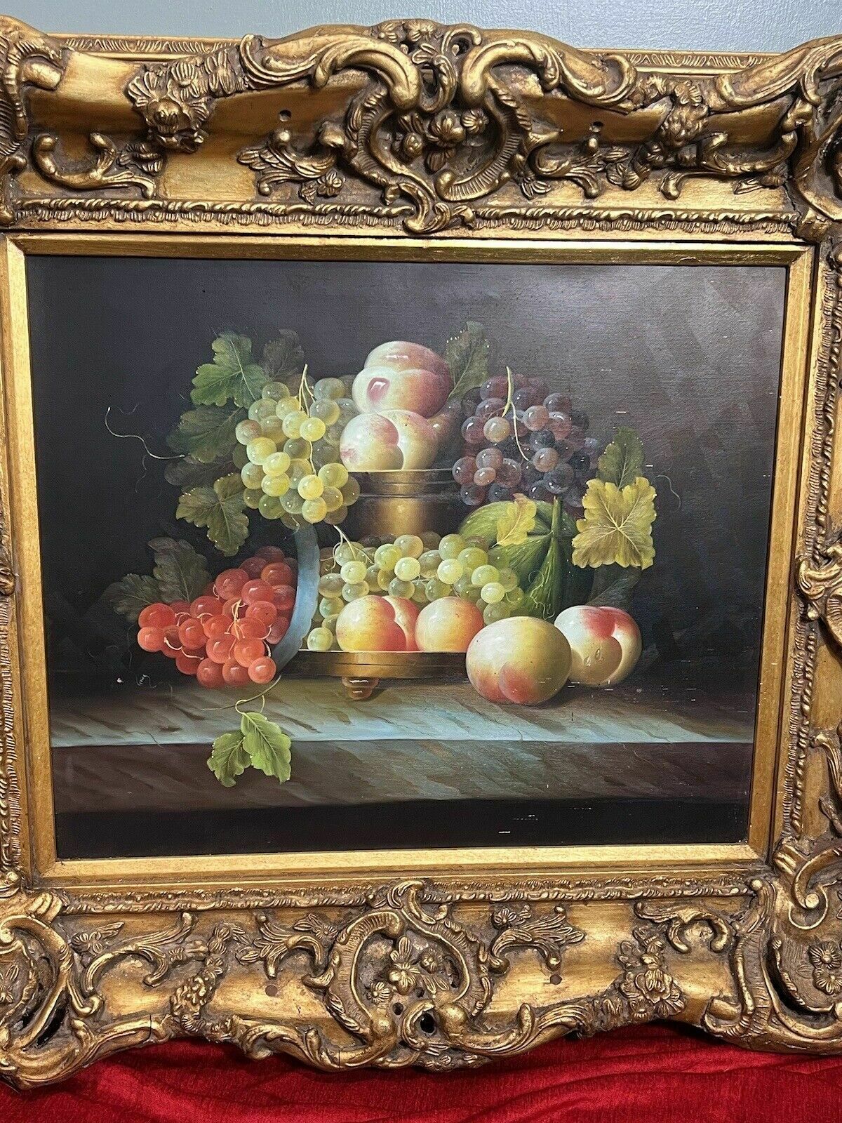 Fine Art Italianate Ripe Fruits Still Life Oil Painting After Esteban Murillo photo vinterior