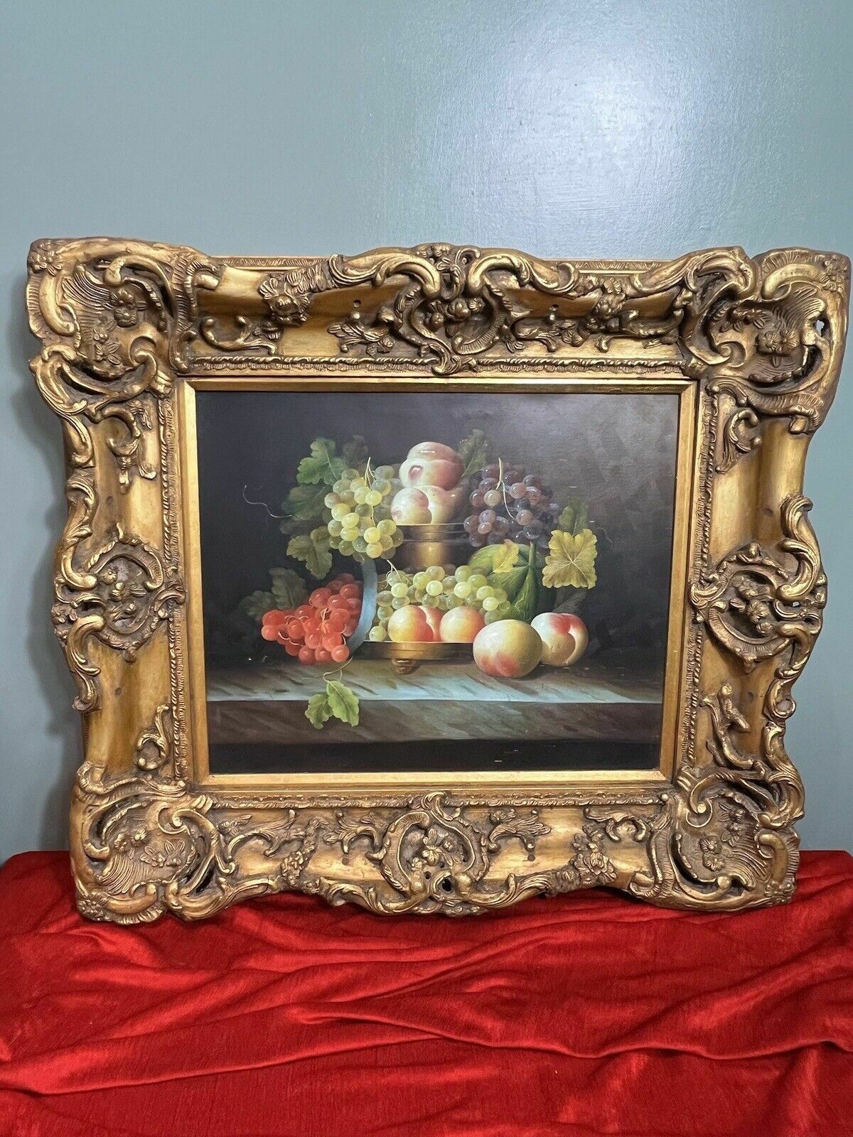 photo for sale Fine Art Italianate Ripe Fruits Still Life Oil Painting After Esteban Murillo