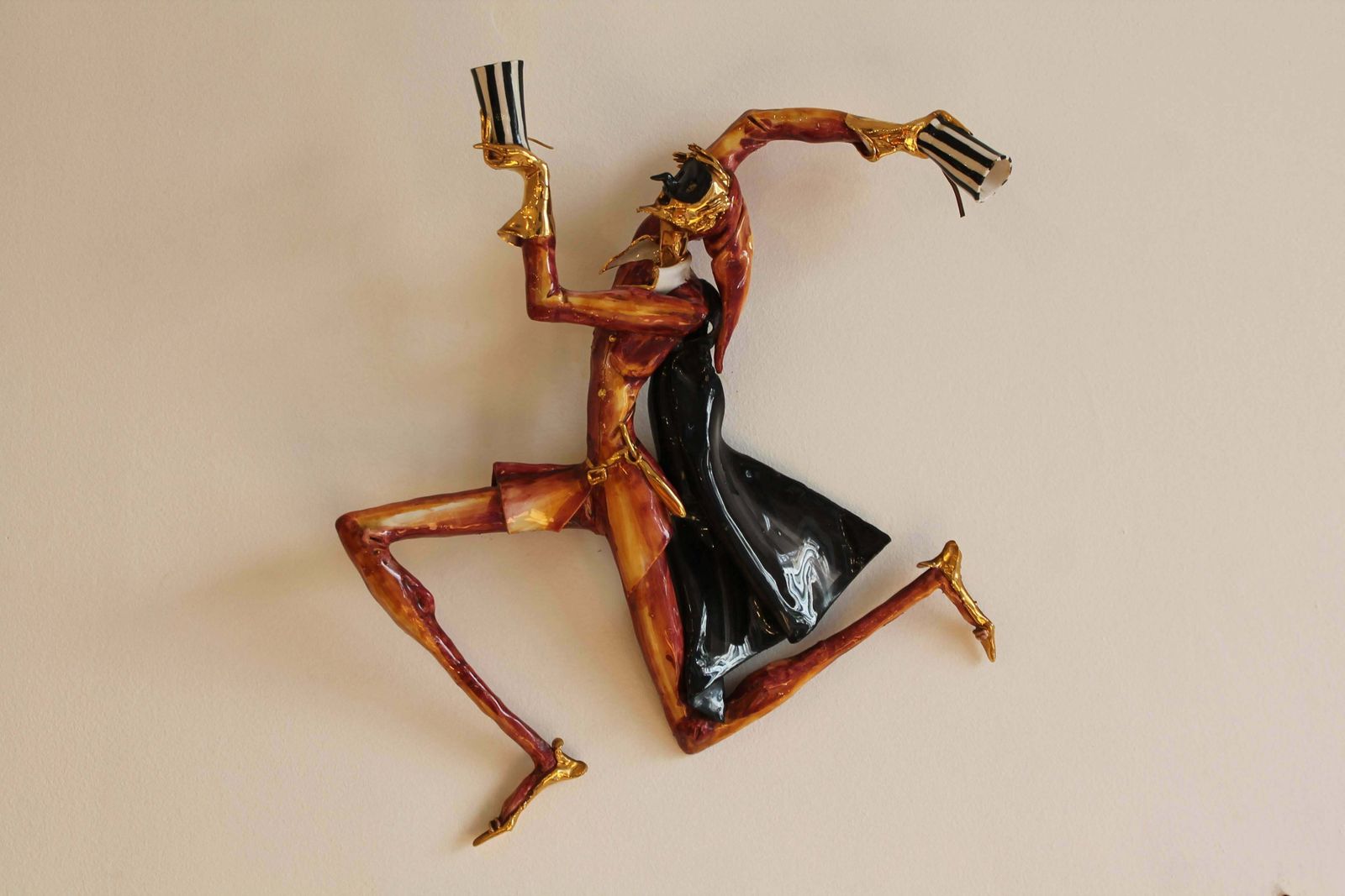 Harlequins, 1950s Otello Rosa Sculptural Wall Lamps For San Polo Venezia Ceramic photo furniture