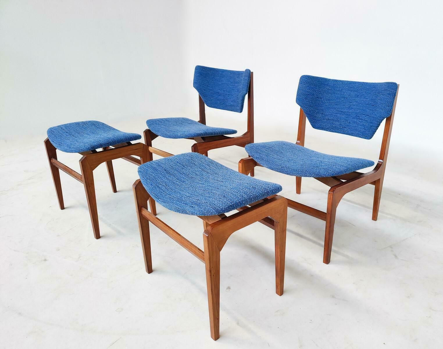 photo furniture Mid Century Modern Set Of Two Armchairs With Matching Ottoman, Italy, 1960s