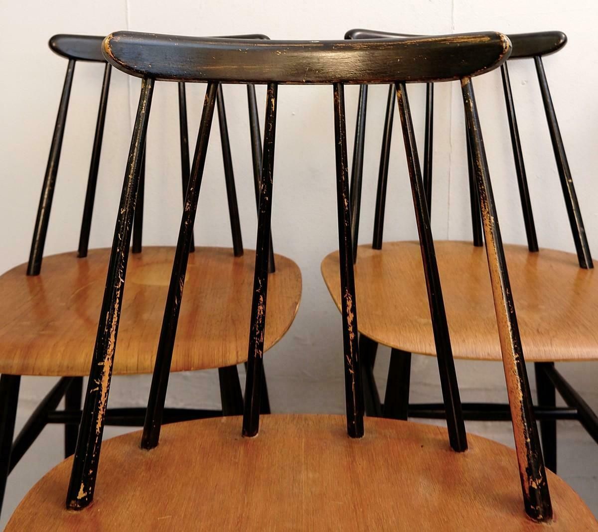 Set Of 7 ''Fanett'' Dining Chairs By Ilmari Tapiovaara For Edsby Verken photo 3396.0