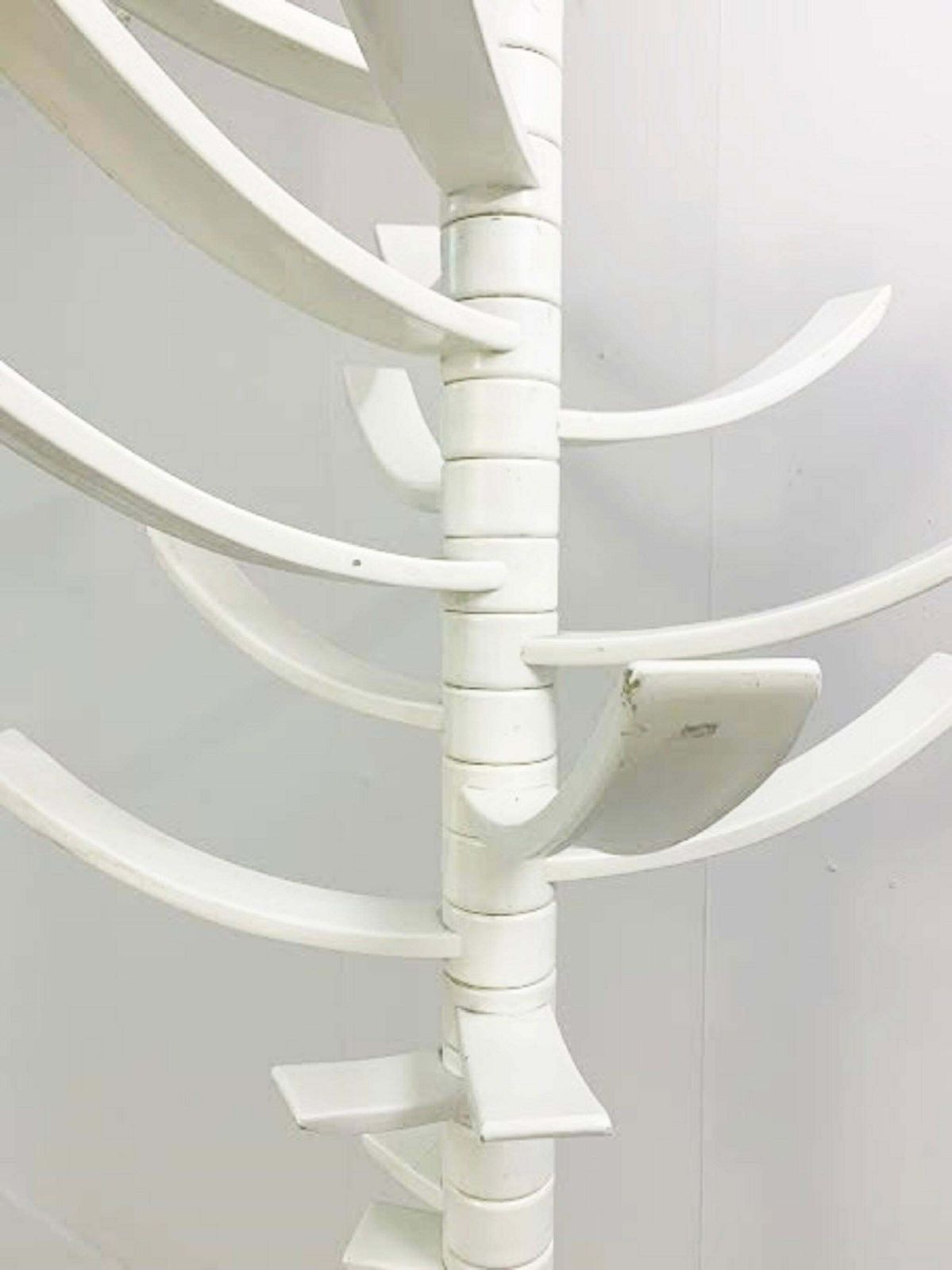 Sculptural White Lacquered Wood Coat Rack By Bruce Tippett Renna photo furniture