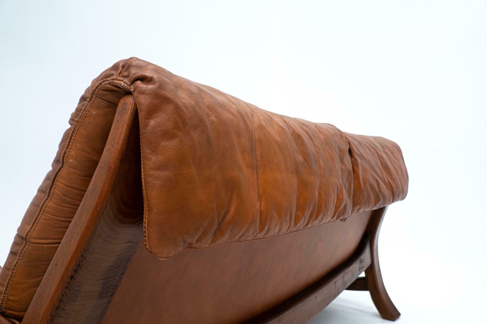 Mid Century Lounge Set, Original Cognac Leather, Brazilian Style, 1960s photo vinterior