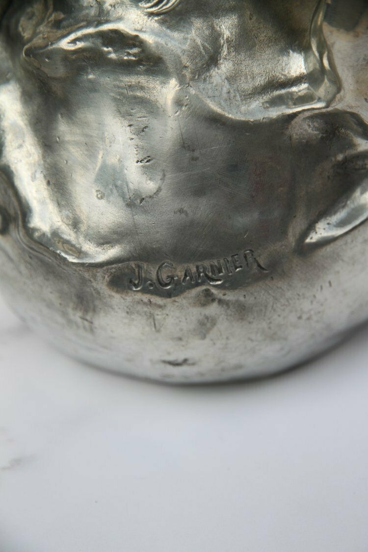 Antique Silver Vessel Vase Sculpture By J.Garnier photo Home Decor