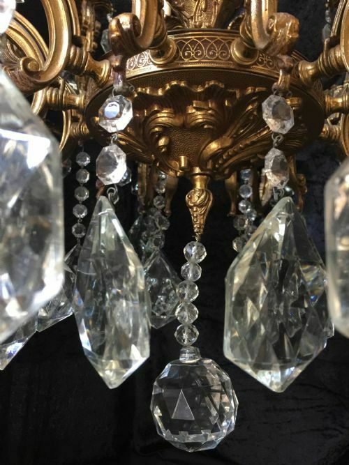 6900.0 Very Large Italian Two Tiered Brass And Antique Chandelier photo