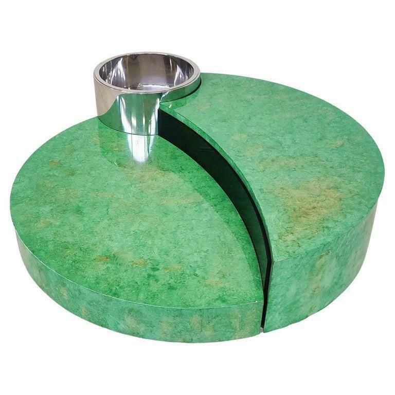 Mid Century Modern Massimo Papiri "Harry's Bar" Green Coffee Table, Italy photo buy