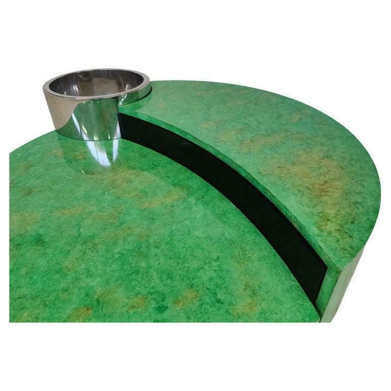 photo furniture Mid Century Modern Massimo Papiri "Harry's Bar" Green Coffee Table, Italy