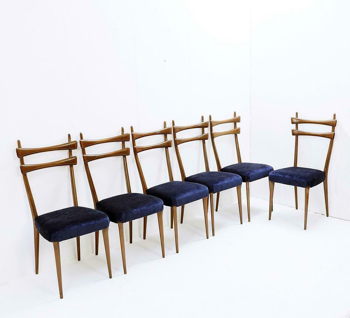 Mid Century Modern Set Of 6 Italian Dining Chairs photo Furniture