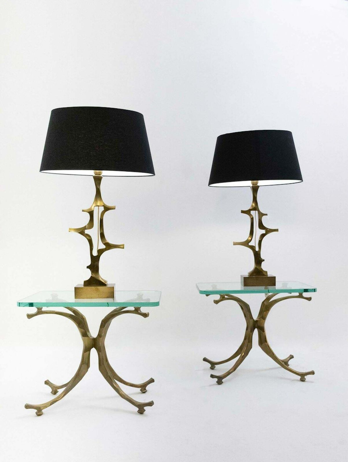 Mid Century Modern Pair Of 'Seahorse' Lamps By Willo Daro, 1970s photo vinterior