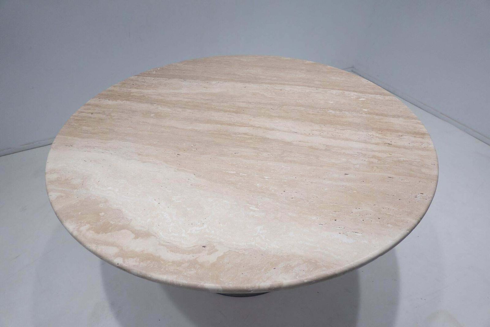 Mid Century Modern Dining Table, Travertine And Metal, Italy, 1960s, 2 Available photo for sale