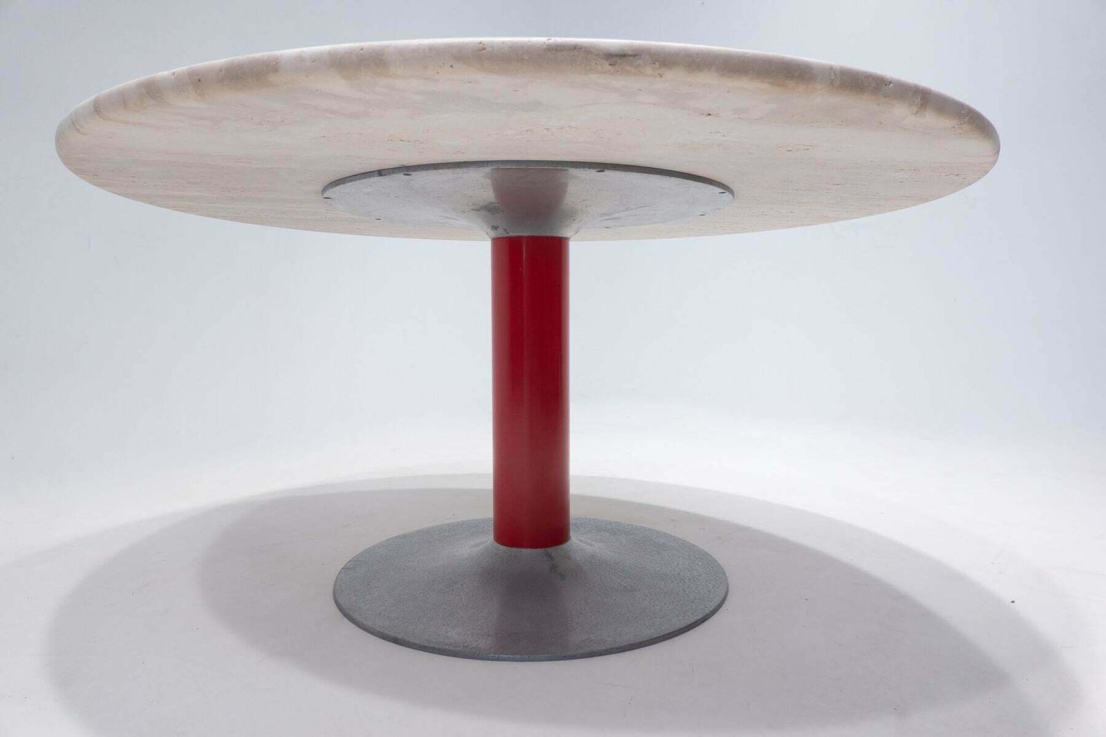 Mid Century Modern Dining Table, Travertine And Metal, Italy, 1960s, 2 Available photo 6050.0