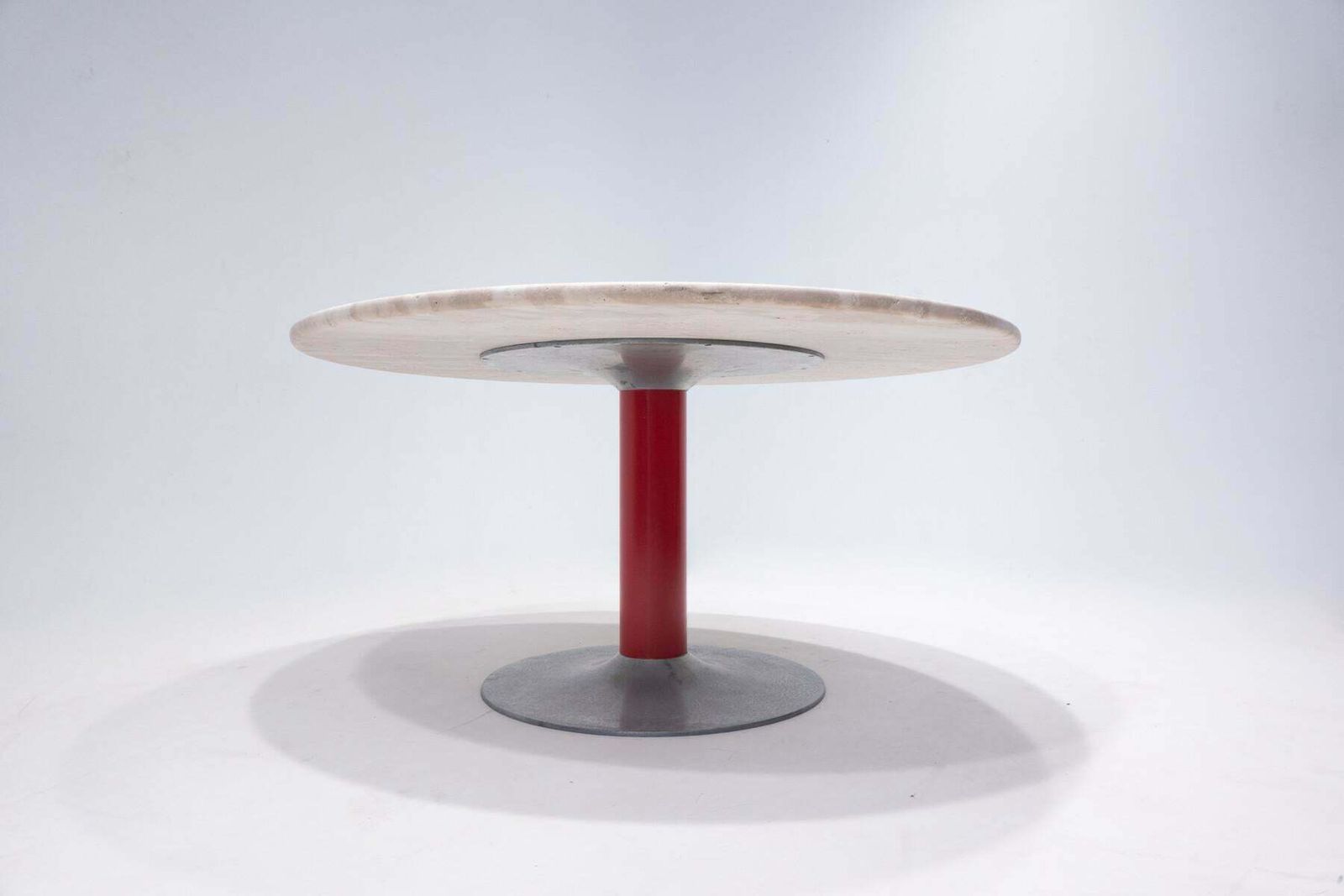 Mid Century Modern Dining Table, Travertine And Metal, Italy, 1960s, 2 Available photo buy