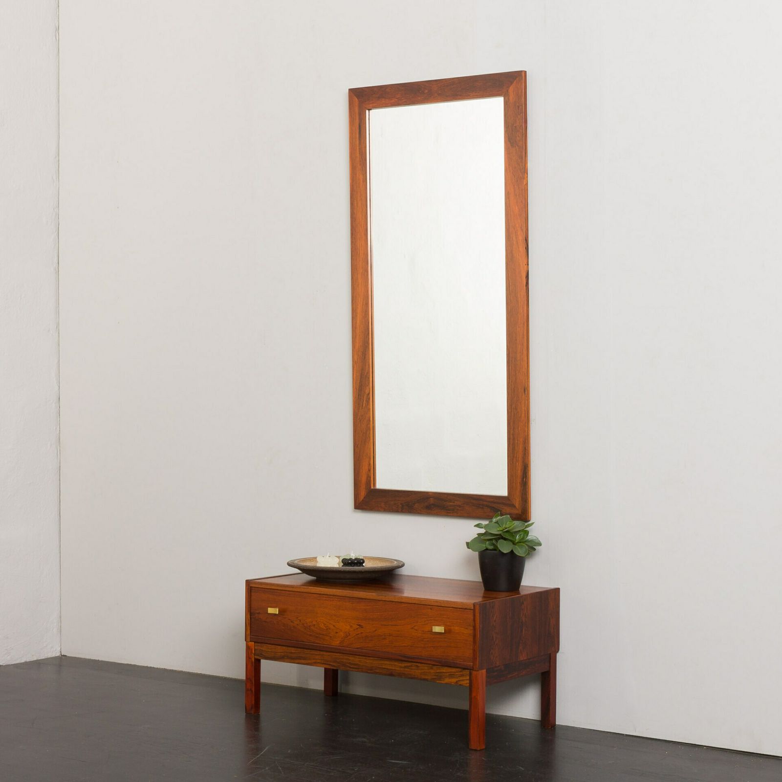 Scandinavian Mid Century Rosewood Console With A Mirror, Denmark 1960s photo furniture