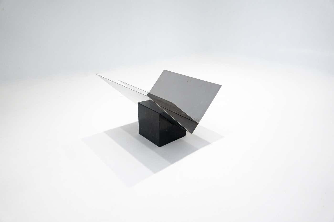 Mid Century Modern Magazine Rack By Sergio Asti, Marble And Steel, Italy, 1960s photo furniture