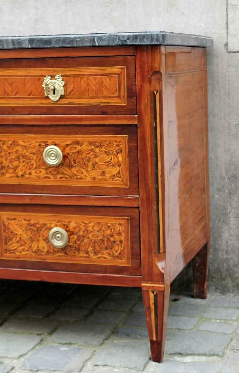 18th Century French Marquetry Chest Of Drawers, Stamped J. Chastel photo for sale